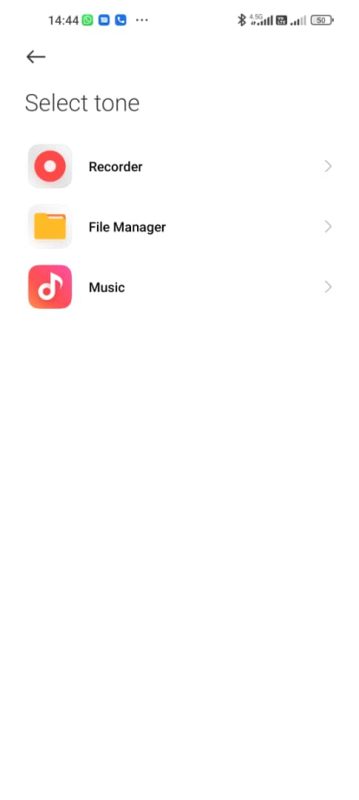 سه گزینه Recorder و File Manager یا Music